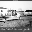 Forest Lamberton and Jack preparing to pour concrete slab for West Side Firehouse. Santa Cruz, California c.1954.