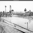 The slab is poured. West Side Firehouse, Santa Cruz, California c.1954.